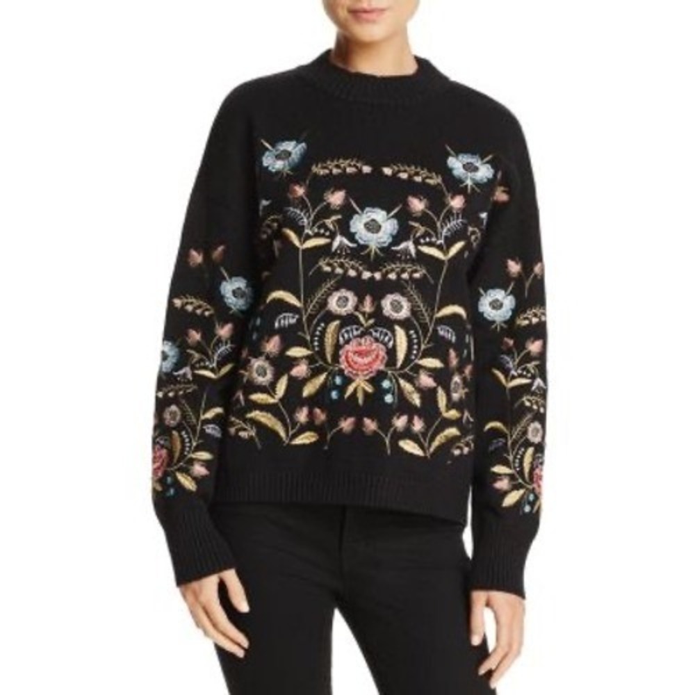 Bloomingdale's Exclusive Lucy Paris Embroidered Floral‎ Sweater